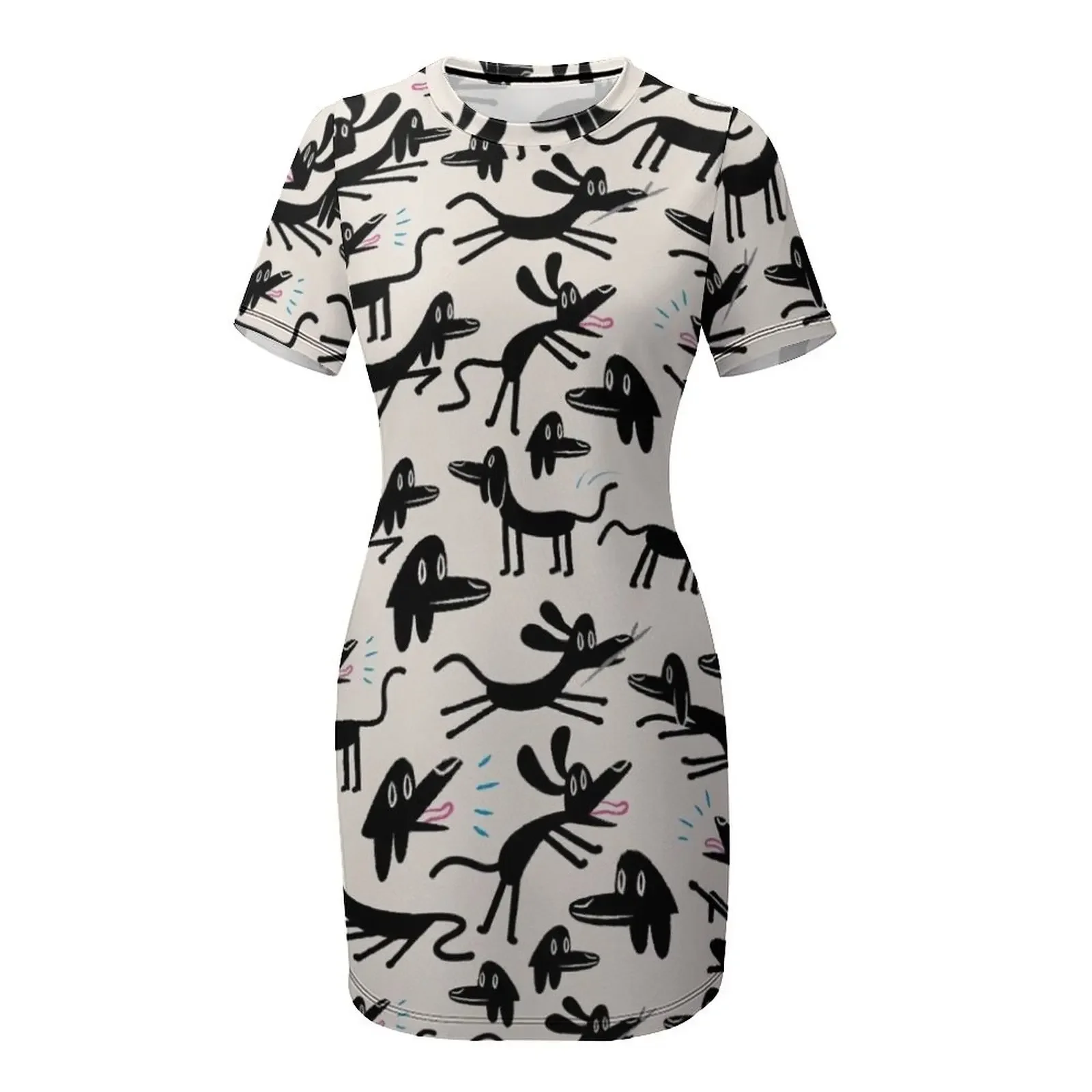 Robe à manches courtes A Dog's - Korean Women Lifestyle avis et prix