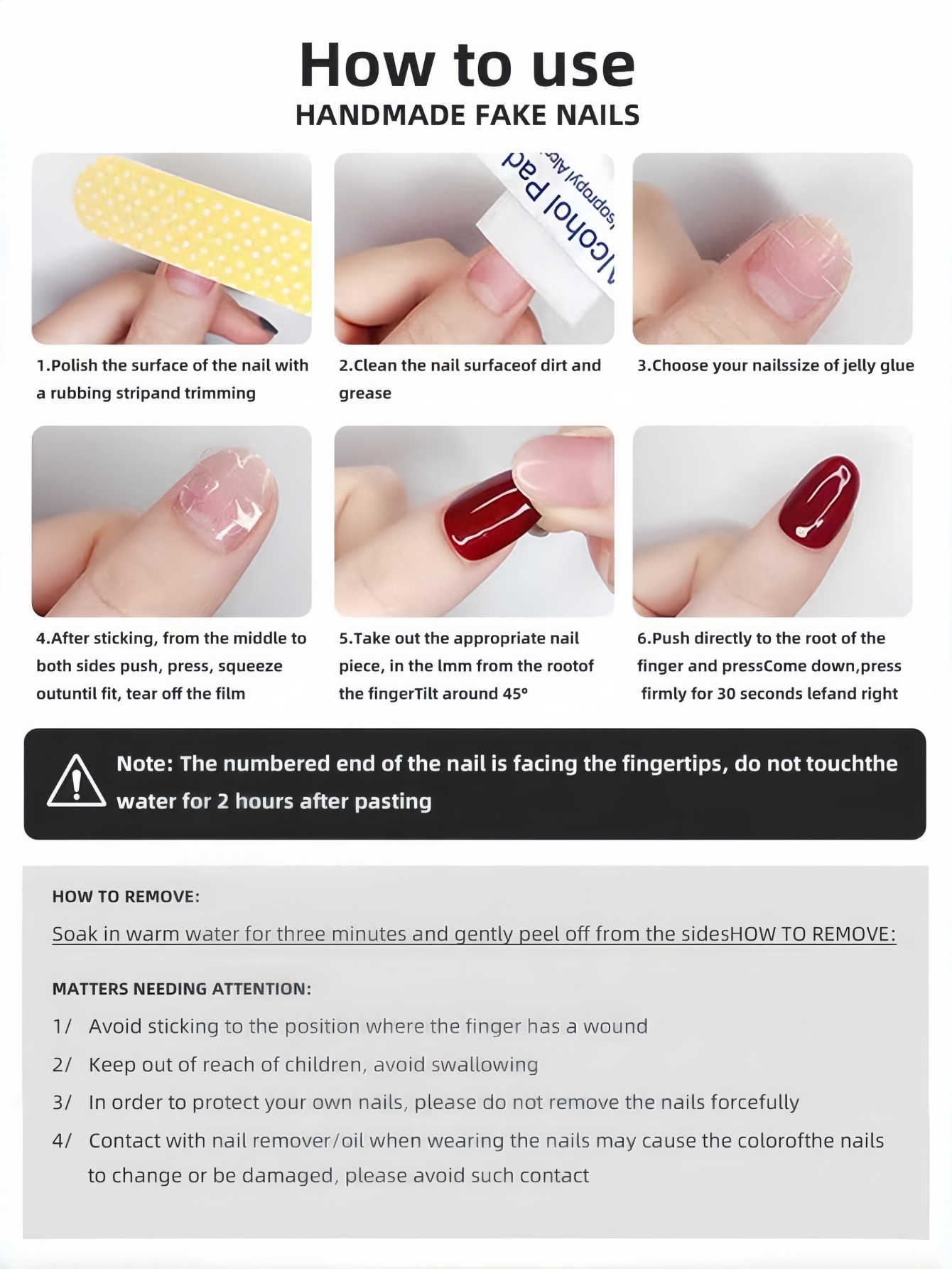 10 faux ongles longs noirs et  - Korean Women Lifestyle avis et prix
